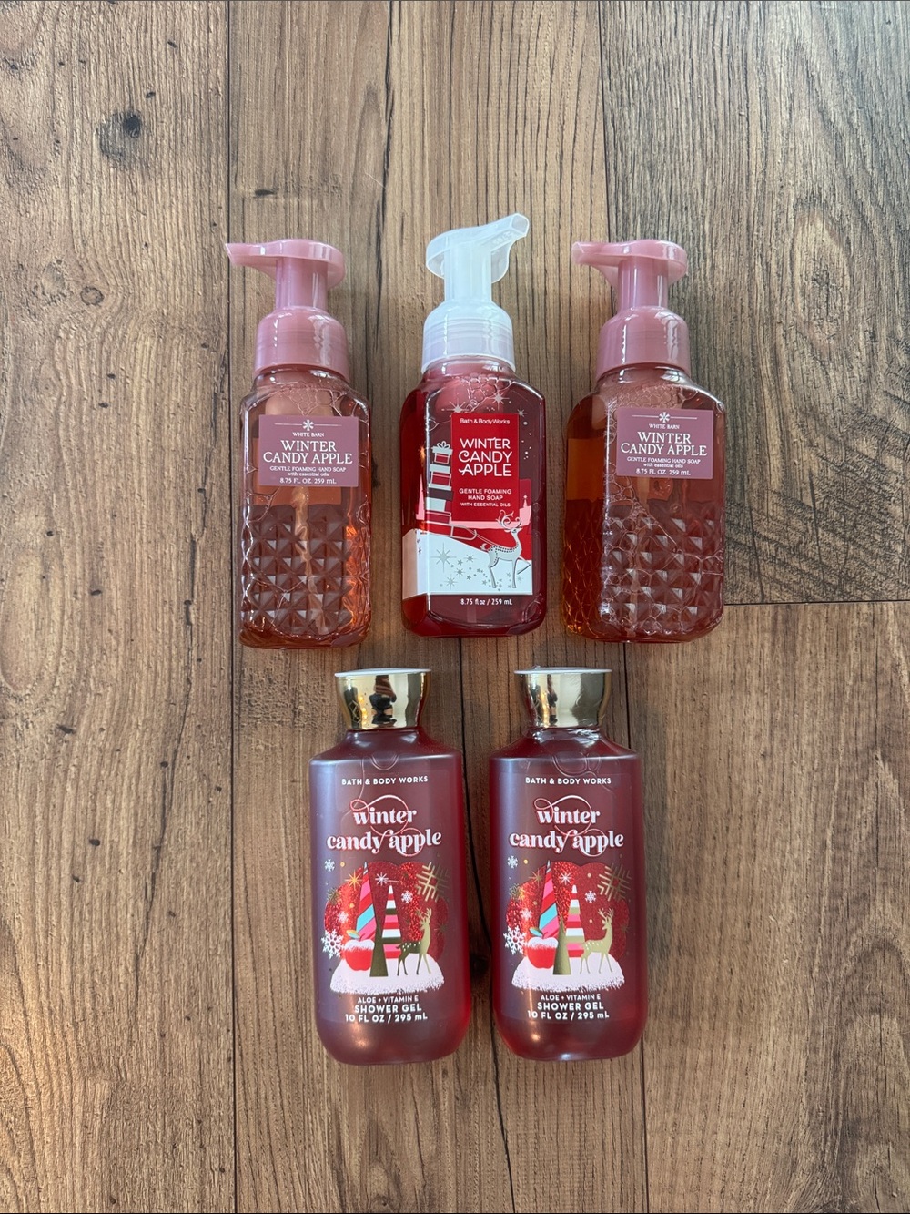 Bath & Body Works Winter Candy Apple Hand Soaps & Shower Gels - Set of 5